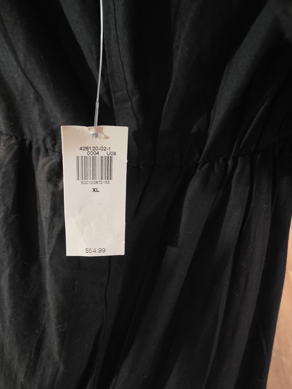 Old Navy Black Midi Dress with Gathered Waist